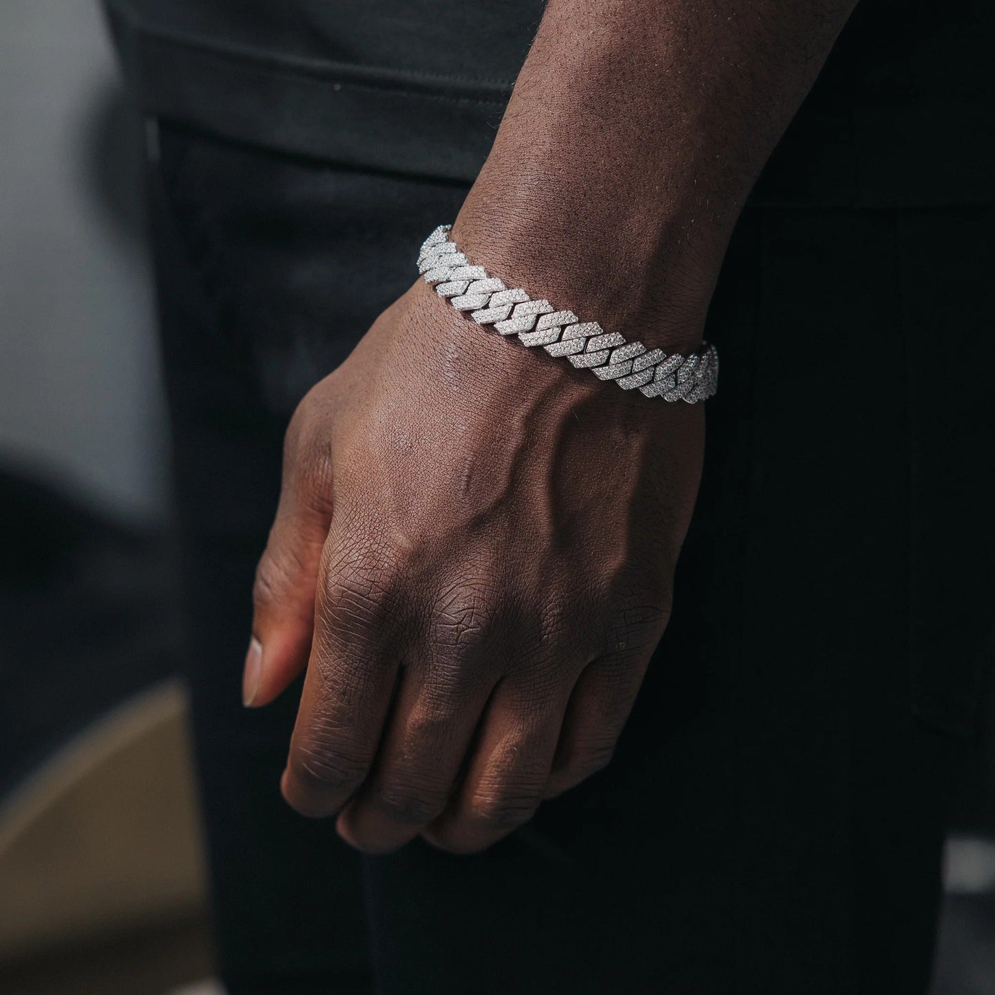 13mm Cuban Link Bracelet - White Gold