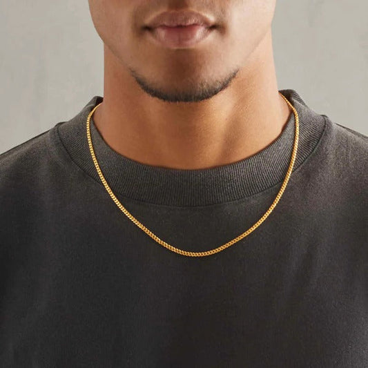 3mm Micro Cuban Link Chain - Gold