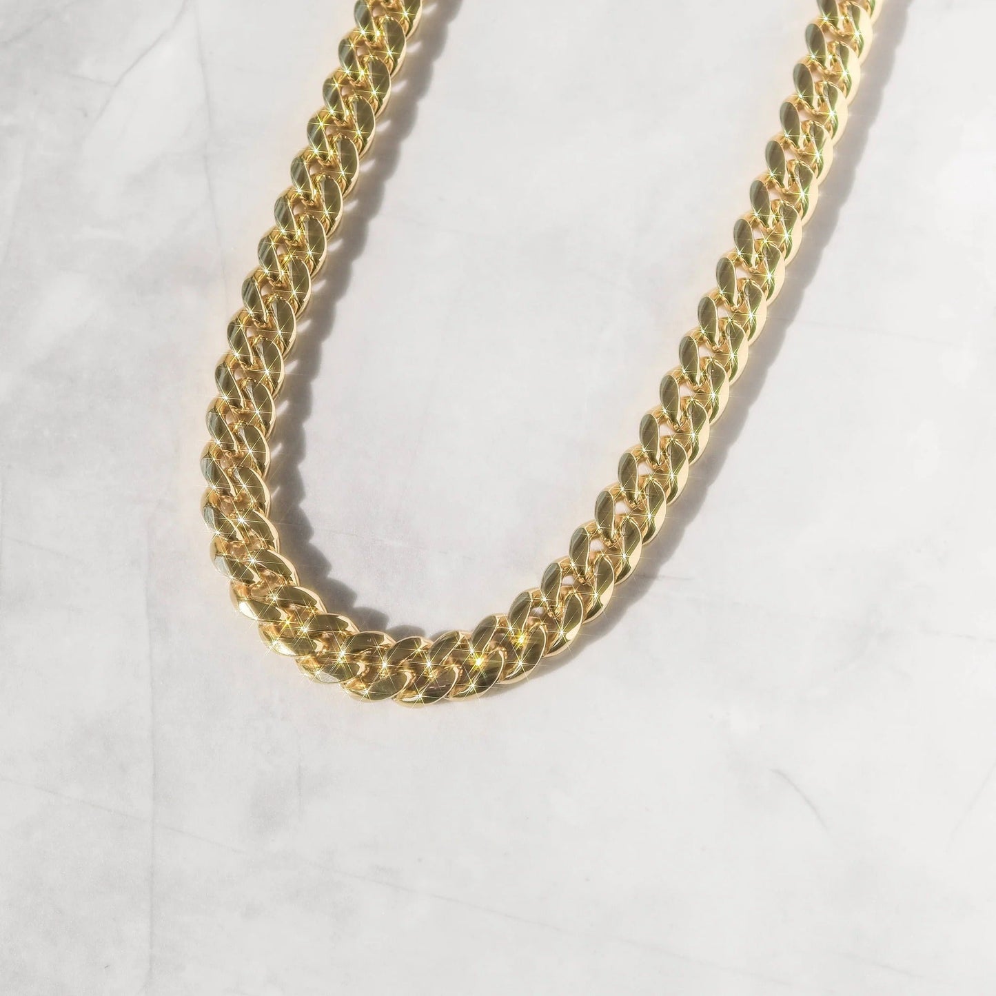 12mm Miami Cuban Link Chain - Gold / White Gold