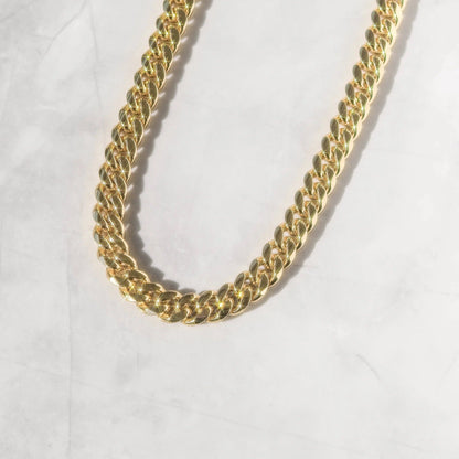 12mm Miami Cuban Link Chain - Gold / White Gold