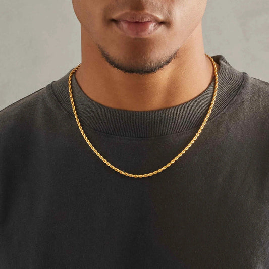 3mm Swirl Link Necklace - Gold