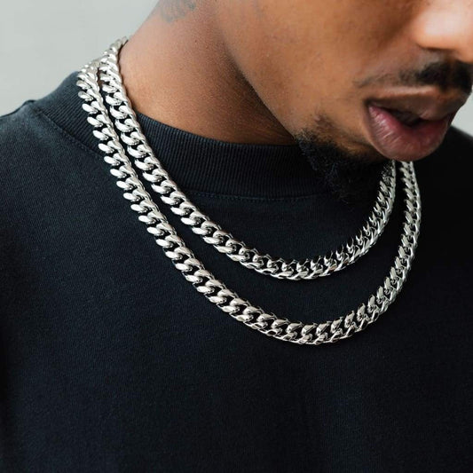 12mm Franco Link Chain - White Gold
