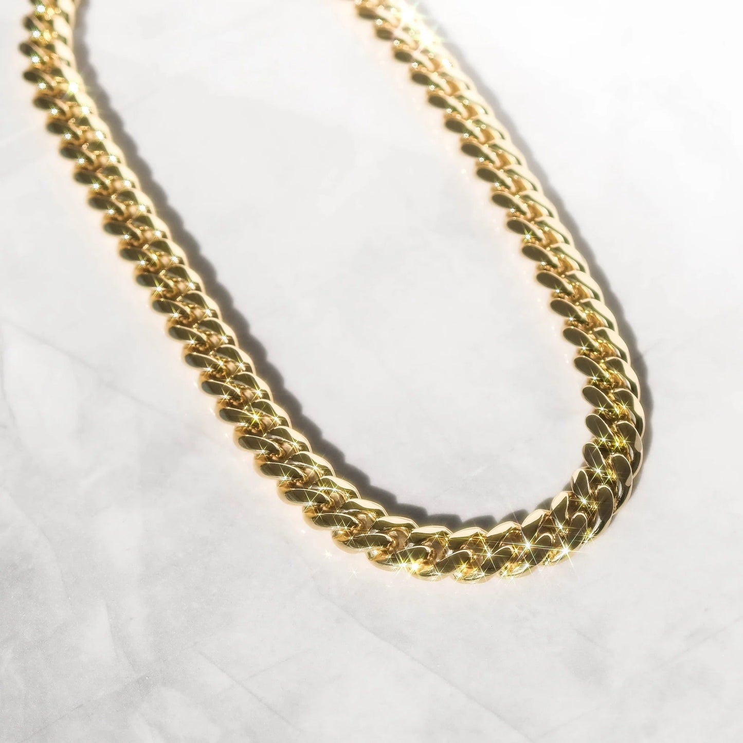 12mm Miami Cuban Link Chain - Gold / White Gold