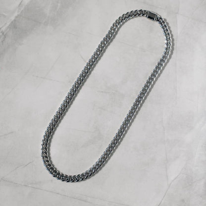 8mm Miami Cuban Link Chain - White Gold