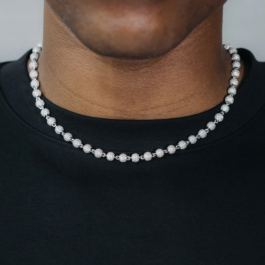 4mm Disco Link Chain - White Gold